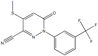 4-(methylsulfanyl)-6-oxo-1-[3-(trifluoromethyl)phenyl]-1,6-dihydro-3-pyridazinecarbonitrile Struktur