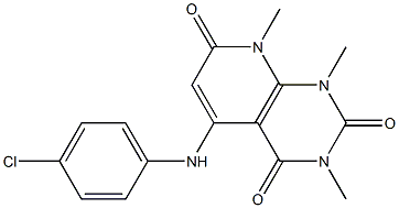 5-(4-chloroanilino)-1,3,8-trimethyl-1,2,3,4,7,8-hexahydropyrido[2,3-d]pyrimidine-2,4,7-trione Struktur