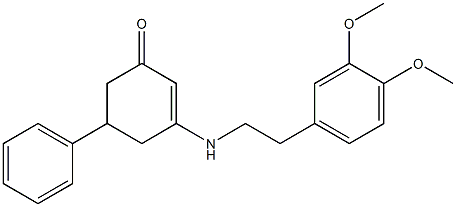 3-[(3,4-dimethoxyphenethyl)amino]-5-phenyl-2-cyclohexen-1-one Struktur