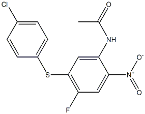 N1-{5-[(4-chlorophenyl)thio]-4-fluoro-2-nitrophenyl}acetamide Struktur