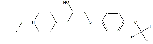 1-[4-(2-hydroxyethyl)piperazino]-3-[4-(trifluoromethoxy)phenoxy]propan-2-ol Struktur