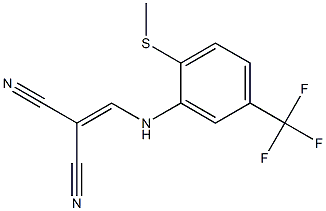 2-{[2-(methylthio)-5-(trifluoromethyl)anilino]methylidene}malononitrile Struktur