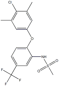 N-[2-(4-chloro-3,5-dimethylphenoxy)-5-(trifluoromethyl)phenyl]methanesulfonamide Struktur