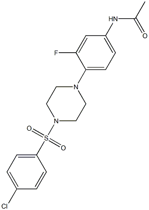 N-(4-{4-[(4-chlorophenyl)sulfonyl]piperazino}-3-fluorophenyl)acetamide Struktur