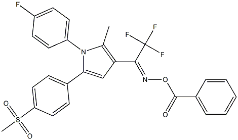 3-[(benzoyloxy)-2,2,2-trifluoroethanimidoyl]-1-(4-fluorophenyl)-2-methyl-5-[4-(methylsulfonyl)phenyl]-1H-pyrrole Struktur