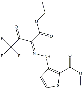 methyl 3-{2-[1-(ethoxycarbonyl)-3,3,3-trifluoro-2-oxopropylidene]hydrazino} thiophene-2-carboxylate Struktur