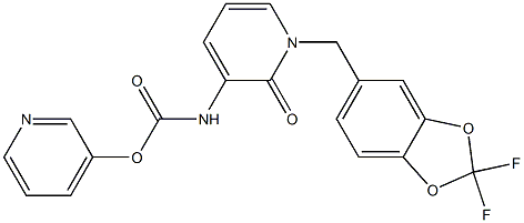 3-pyridinyl N-{1-[(2,2-difluoro-1,3-benzodioxol-5-yl)methyl]-2-oxo-1,2-dihydro-3-pyridinyl}carbamate Struktur