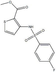 methyl 3-{[(4-fluorophenyl)sulfonyl]amino}thiophene-2-carboxylate Struktur