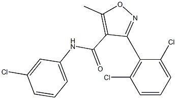 N4-(3-chlorophenyl)-3-(2,6-dichlorophenyl)-5-methyl-4-isoxazolecarboxamide Struktur