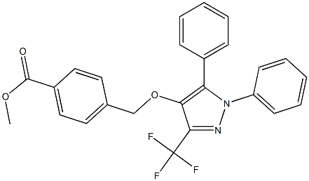 methyl 4-({[1,5-diphenyl-3-(trifluoromethyl)-1H-pyrazol-4-yl]oxy}methyl)benzenecarboxylate Struktur