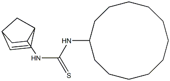 N-bicyclo[2.2.1]hept-5-en-2-yl-N'-cyclododecylthiourea Struktur