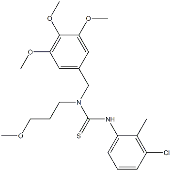 N'-(3-chloro-2-methylphenyl)-N-(3-methoxypropyl)-N-(3,4,5-trimethoxybenzyl) thiourea Struktur