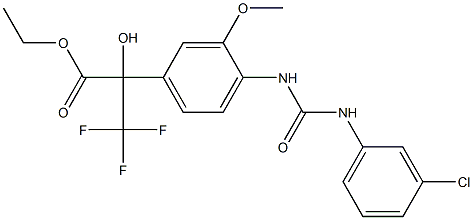 ethyl 2-(4-{[(3-chloroanilino)carbonyl]amino}-3-methoxyphenyl)-3,3,3-trifluoro-2-hydroxypropanoate Struktur