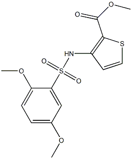 methyl 3-{[(2,5-dimethoxyphenyl)sulfonyl]amino}thiophene-2-carboxylate Struktur