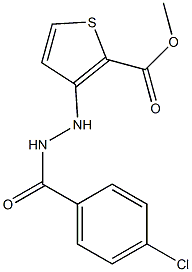 methyl 3-[2-(4-chlorobenzoyl)hydrazino]thiophene-2-carboxylate Struktur