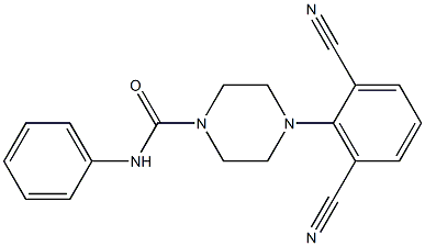 N1-phenyl-4-(2,6-dicyanophenyl)piperazine-1-carboxamide Struktur