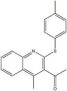 1-{4-methyl-2-[(4-methylphenyl)sulfanyl]-3-quinolinyl}-1-ethanone Struktur