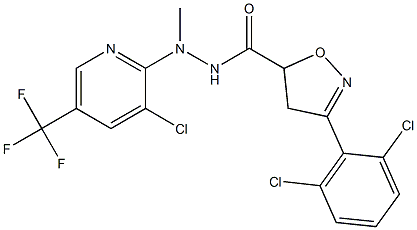 N'-[3-chloro-5-(trifluoromethyl)-2-pyridinyl]-3-(2,6-dichlorophenyl)-N'-methyl-4,5-dihydro-5-isoxazolecarbohydrazide Struktur