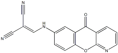 2-{[(5-oxo-5H-chromeno[2,3-b]pyridin-7-yl)amino]methylidene}malononitrile Struktur