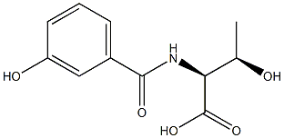 (2S,3R)-3-hydroxy-2-[(3-hydroxybenzoyl)amino]butanoic acid Struktur