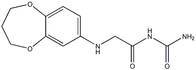 [2-(3,4-dihydro-2H-1,5-benzodioxepin-7-ylamino)acetyl]urea Struktur