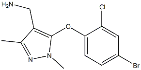 [5-(4-bromo-2-chlorophenoxy)-1,3-dimethyl-1H-pyrazol-4-yl]methanamine Struktur