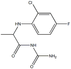 {2-[(2-chloro-4-fluorophenyl)amino]propanoyl}urea Struktur