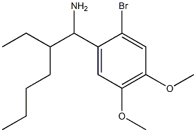 1-(1-amino-2-ethylhexyl)-2-bromo-4,5-dimethoxybenzene Struktur