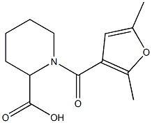 1-(2,5-dimethyl-3-furoyl)piperidine-2-carboxylic acid Struktur