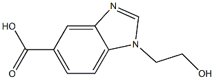 1-(2-hydroxyethyl)-1H-1,3-benzodiazole-5-carboxylic acid Struktur