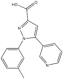 1-(3-methylphenyl)-5-pyridin-3-yl-1H-pyrazole-3-carboxylic acid Struktur