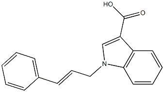 1-(3-phenylprop-2-en-1-yl)-1H-indole-3-carboxylic acid Struktur