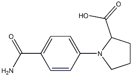 1-(4-carbamoylphenyl)pyrrolidine-2-carboxylic acid Struktur