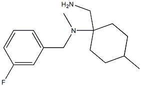 1-(aminomethyl)-N-[(3-fluorophenyl)methyl]-N,4-dimethylcyclohexan-1-amine Struktur