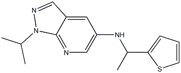 1-(propan-2-yl)-N-[1-(thiophen-2-yl)ethyl]-1H-pyrazolo[3,4-b]pyridin-5-amine Struktur