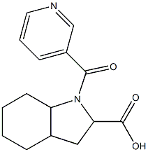 1-(pyridin-3-ylcarbonyl)octahydro-1H-indole-2-carboxylic acid Struktur