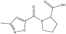 1-[(3-methyl-1,2-oxazol-5-yl)carbonyl]pyrrolidine-2-carboxylic acid Struktur