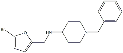 1-benzyl-N-[(5-bromofuran-2-yl)methyl]piperidin-4-amine Struktur