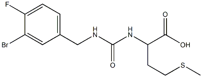 2-({[(3-bromo-4-fluorophenyl)methyl]carbamoyl}amino)-4-(methylsulfanyl)butanoic acid Struktur