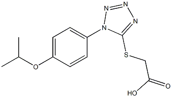 2-({1-[4-(propan-2-yloxy)phenyl]-1H-1,2,3,4-tetrazol-5-yl}sulfanyl)acetic acid Struktur