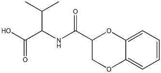 2-(2,3-dihydro-1,4-benzodioxin-2-ylformamido)-3-methylbutanoic acid Struktur