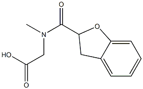 2-(2,3-dihydro-1-benzofuran-2-yl-N-methylformamido)acetic acid Struktur