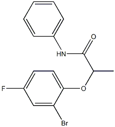 2-(2-bromo-4-fluorophenoxy)-N-phenylpropanamide Struktur