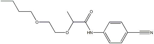 2-(2-butoxyethoxy)-N-(4-cyanophenyl)propanamide Struktur