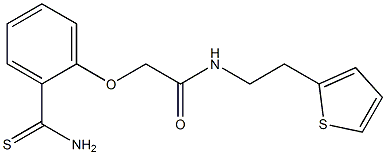 2-(2-carbamothioylphenoxy)-N-[2-(thiophen-2-yl)ethyl]acetamide Struktur