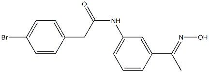 2-(4-bromophenyl)-N-{3-[(1E)-N-hydroxyethanimidoyl]phenyl}acetamide Struktur