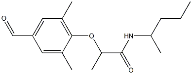 2-(4-formyl-2,6-dimethylphenoxy)-N-(pentan-2-yl)propanamide Struktur