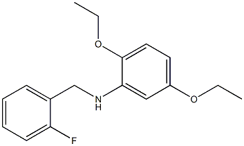 2,5-diethoxy-N-[(2-fluorophenyl)methyl]aniline Struktur