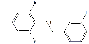 2,6-dibromo-N-[(3-fluorophenyl)methyl]-4-methylaniline Struktur