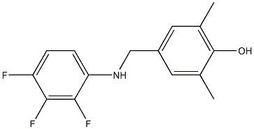 2,6-dimethyl-4-{[(2,3,4-trifluorophenyl)amino]methyl}phenol Struktur